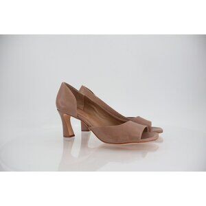 Bernardo Nieve D'Orsay Pump Brown Leather Slip on Career Size 10 Open Toe heel